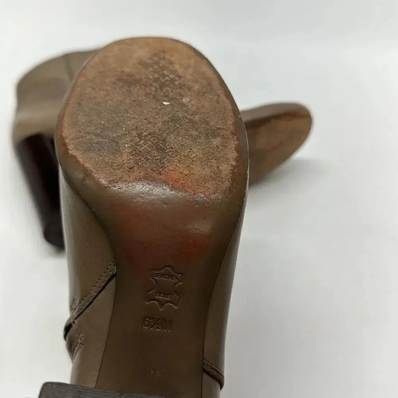 Tory Burch Bowie Heeled Leather Ankle Boots Taupe Brown Size 6.5 - Picture 12 of 13